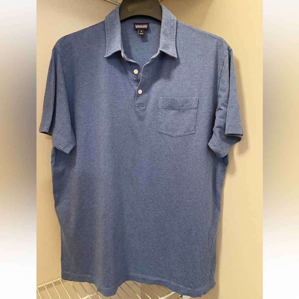 Men’s Blue XL Patagonia Organic Cotton Short Sleeve Polo